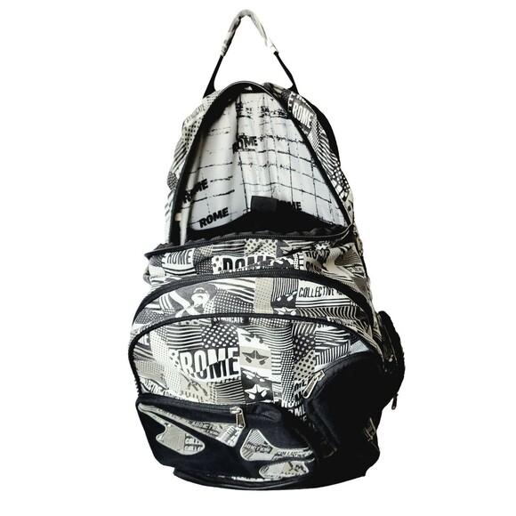Snowboarder Backpack ROME SDS Boot Laptop Bag AOP Graphics BLK & Whi 20x13x9 VGC - Picture 6 of 15